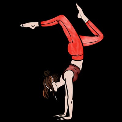 a woman doing a handstand
