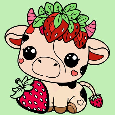 cute strawberry cow