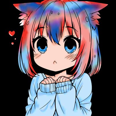 shy anime catgirl