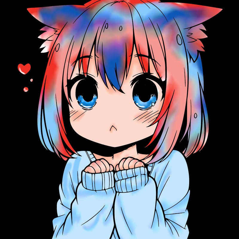 shy anime catgirl