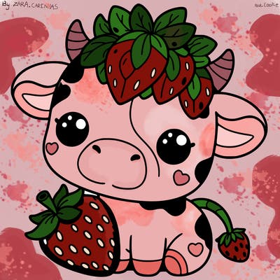 cute strawberry cow