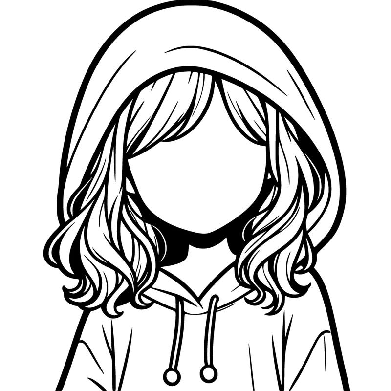 girl in hoodie no face no hair