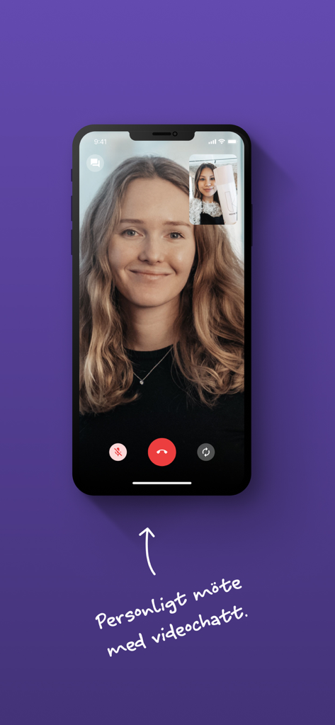 ImBox Online - La aplicación móvil ImBox Online mostrando una videollamada profesional entre dos usuarios en un iPhone