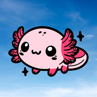 cute easy baby axolotl