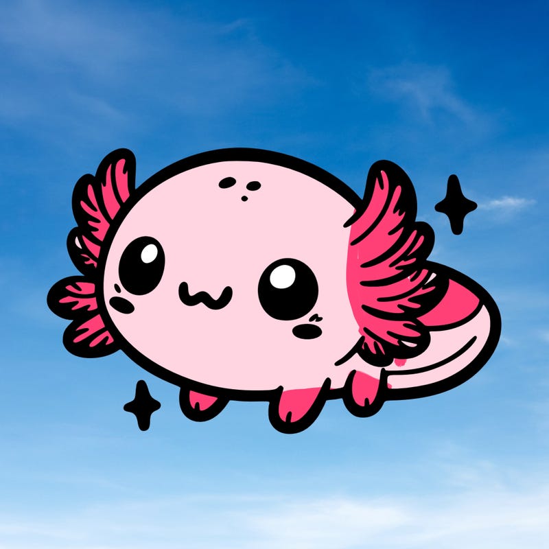 cute easy baby axolotl