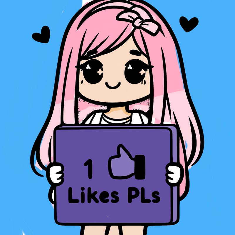 girl holding a sign saying 10 likes pls