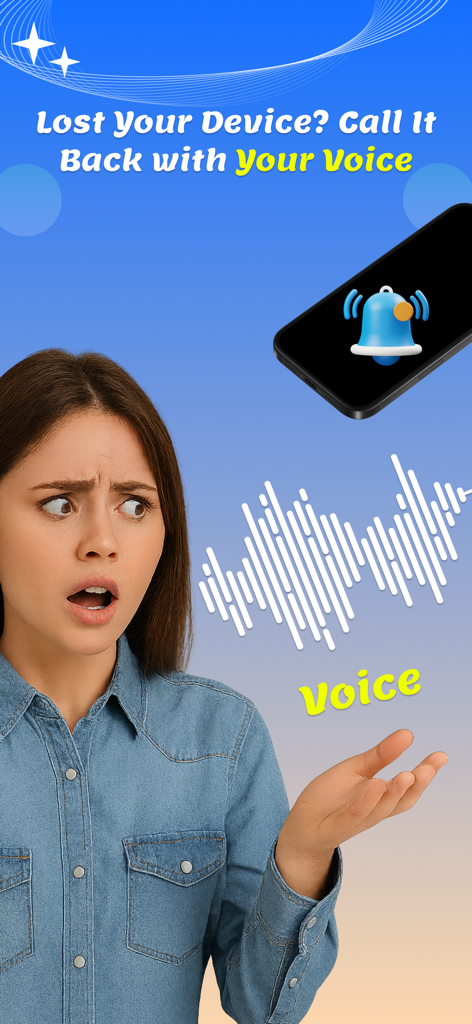 Anti theft : Don't touch phone - A woman using her voice to find a lost smartphone with an anti theft alarm app