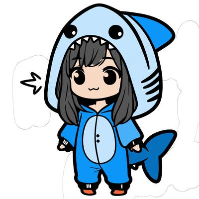 girl in shark onesie