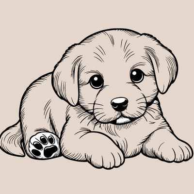 a cute realistic puppy