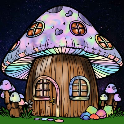 realistic mushroom house 🍄