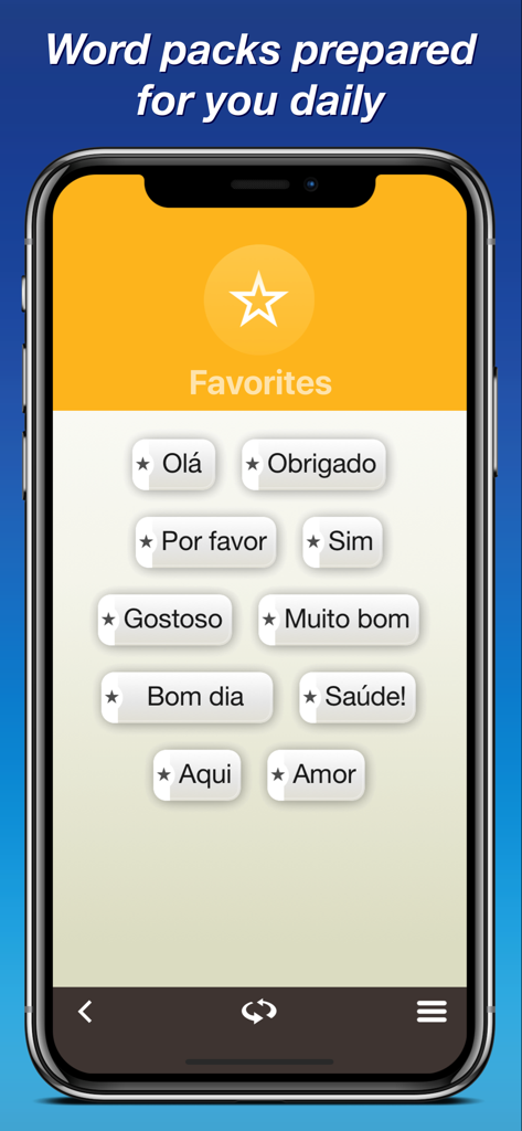 Brazilian Portuguese by Nemo - Common Brazilian Portuguese phrases in the Nemo app favorites list