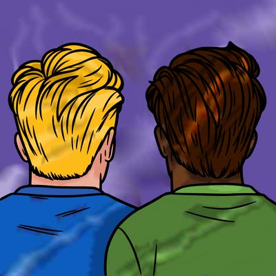 two men facing away from each other