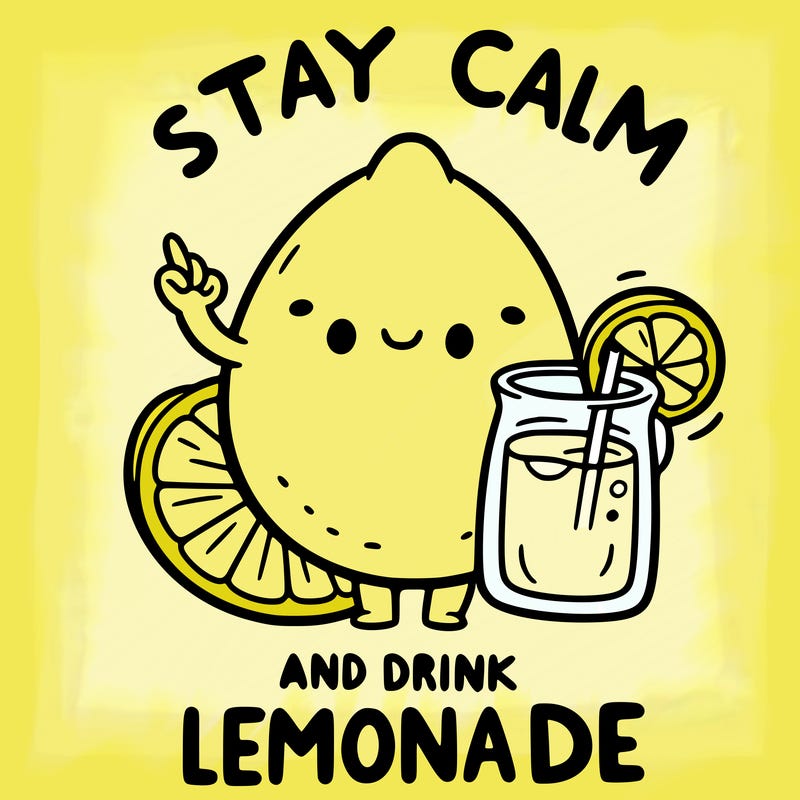 stay calm and drink lemonade