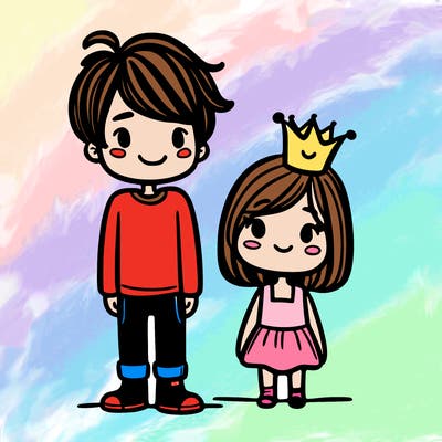 tall boy and short girl realistic