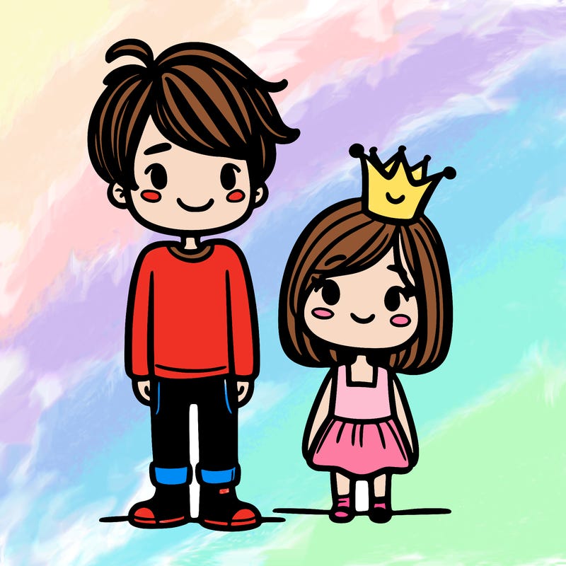 tall boy and short girl realistic