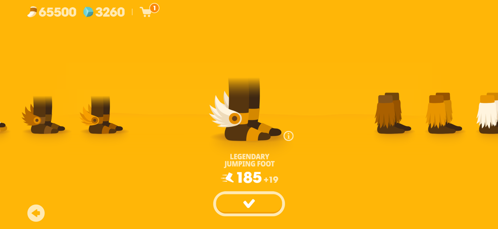 Big Hunter - Legendary jumping foot gear selection in the Big Hunter game