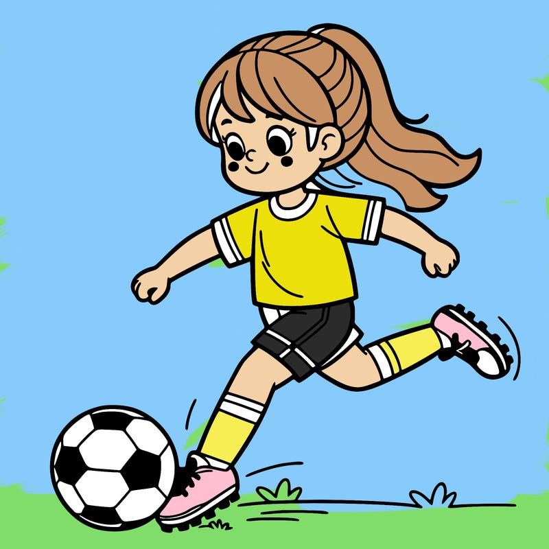 girl playing soccer