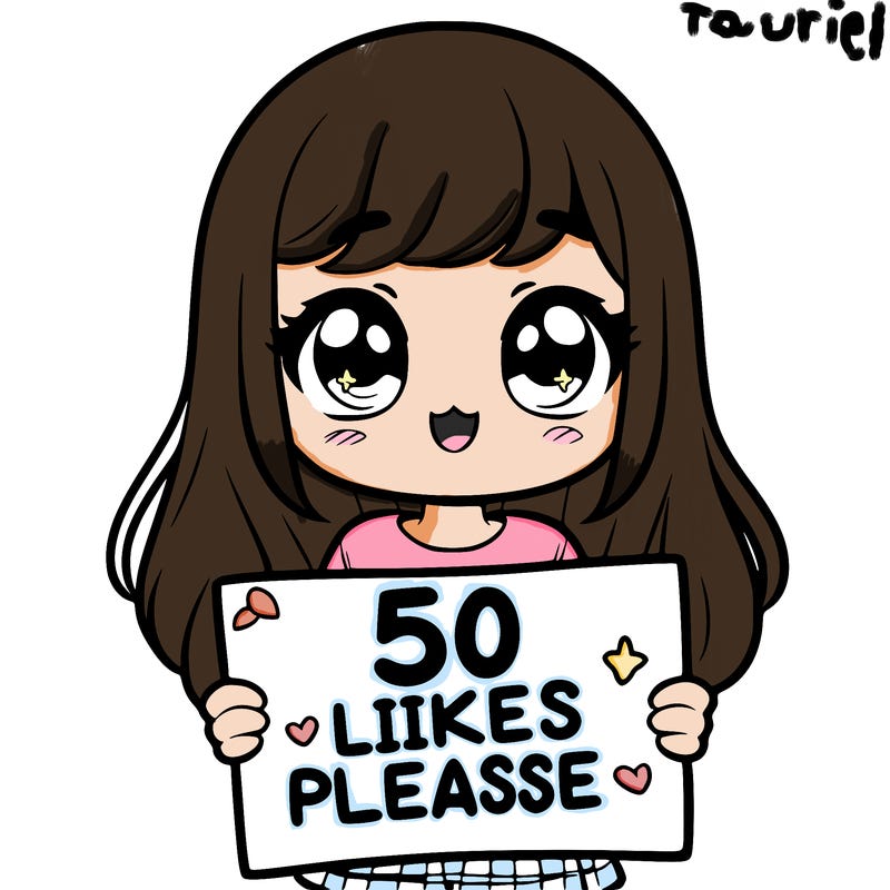 a girl holding a sign saying 50 likes please