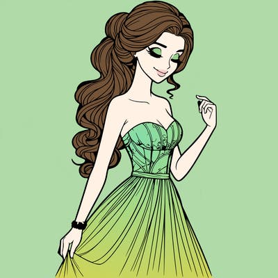 a realistic woman wearing an elegant dress