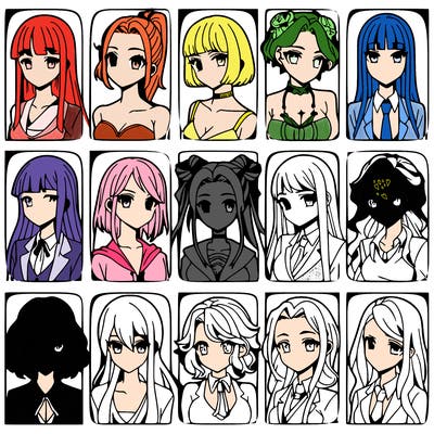 girls that look diffrent anime