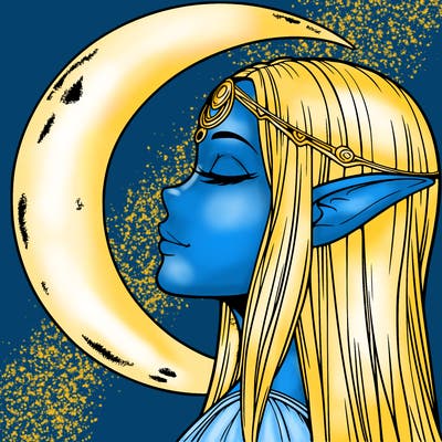 a realistic moon elf