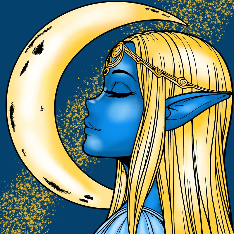 a realistic moon elf