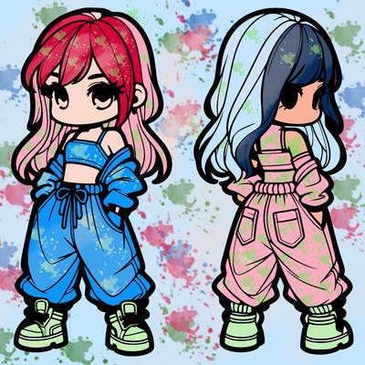 girl in crop top and baggy pants