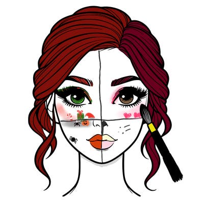 realistic person with makeup