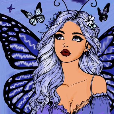butterfly fairy realistic girl