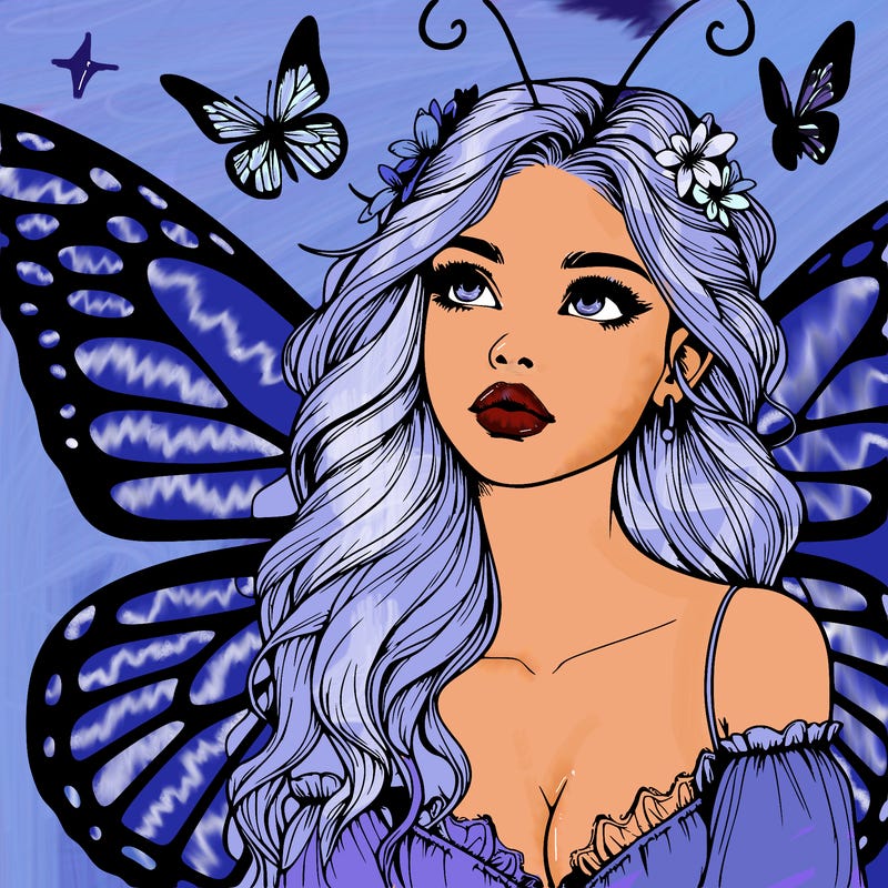 butterfly fairy realistic girl