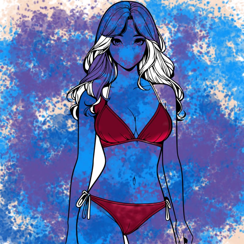 realistic girl with a revealing swimsuit