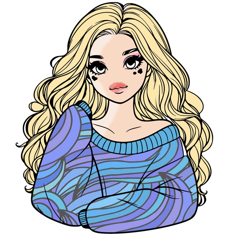 a beautiful girl in a big sweatshirt