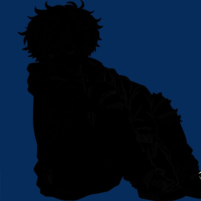 a male hoddie ripped jeans messy hair anime