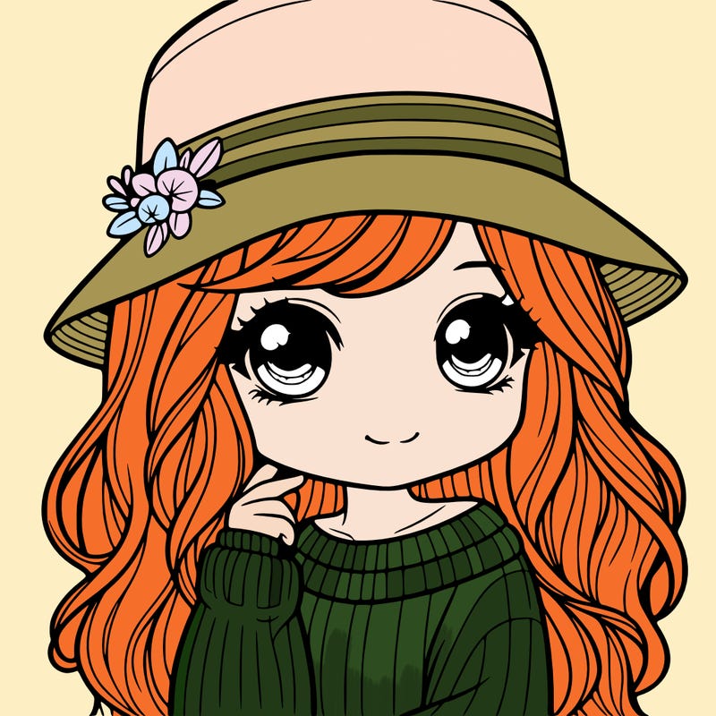 vcute realistic girl with hat