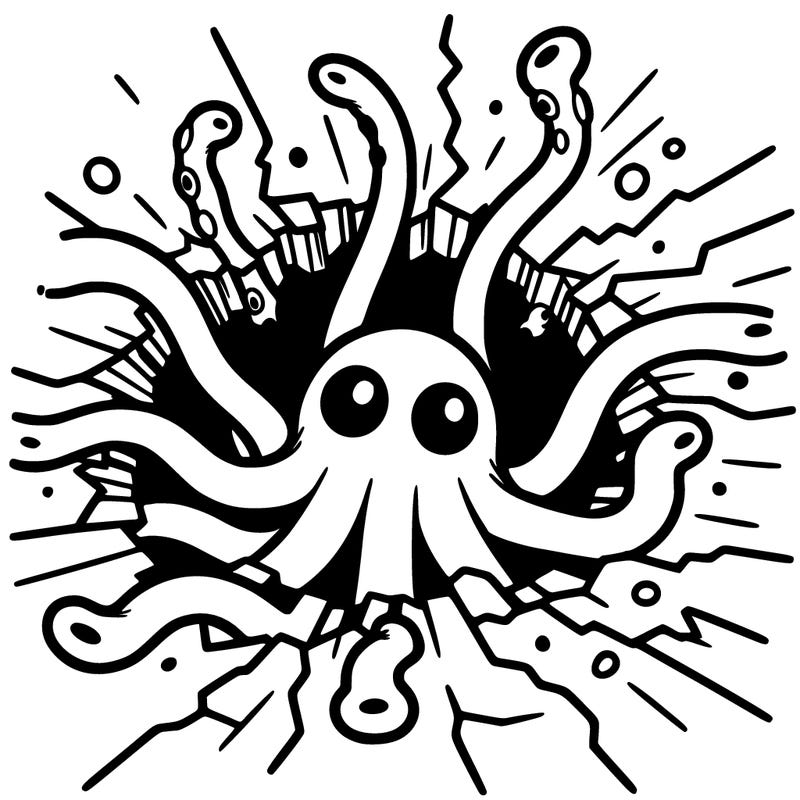 a rip in reality with tentacles coming out