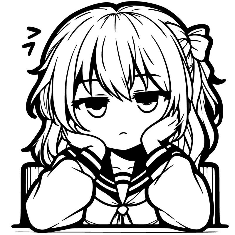 bored anime girl
