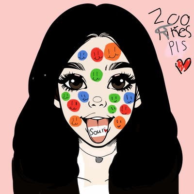 realistic girl with her tongue out