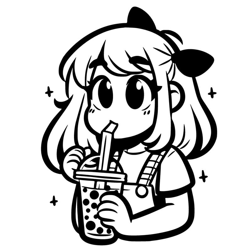 girl drinking boba
