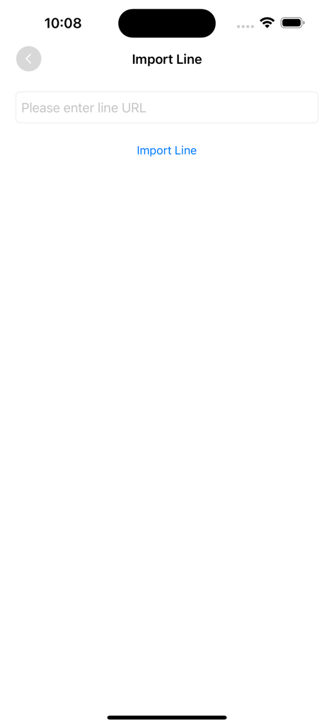 V2rayU - V2rayU app interface for importing a configuration line URL