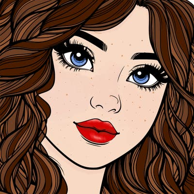 beautiful realistic girl close up to the camera with wavy hair,