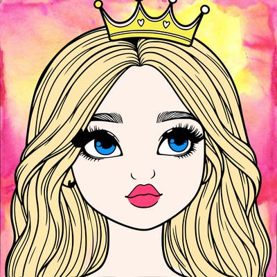a realistic girl with a crown on