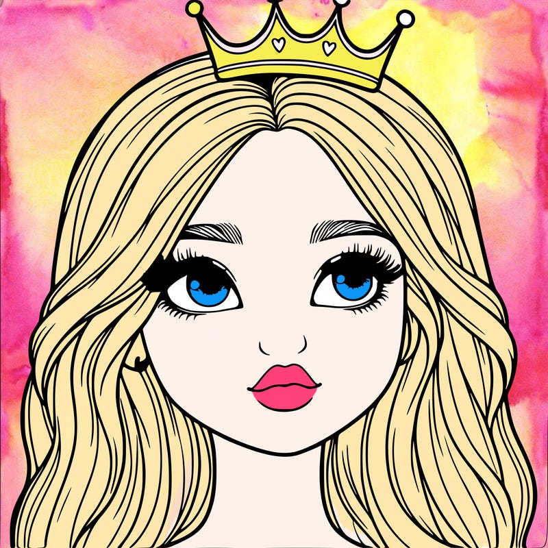 a realistic girl with a crown on