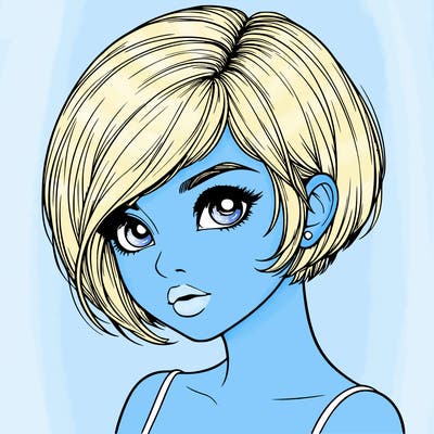 realistic girl with really short hair