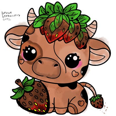cute strawberry cow