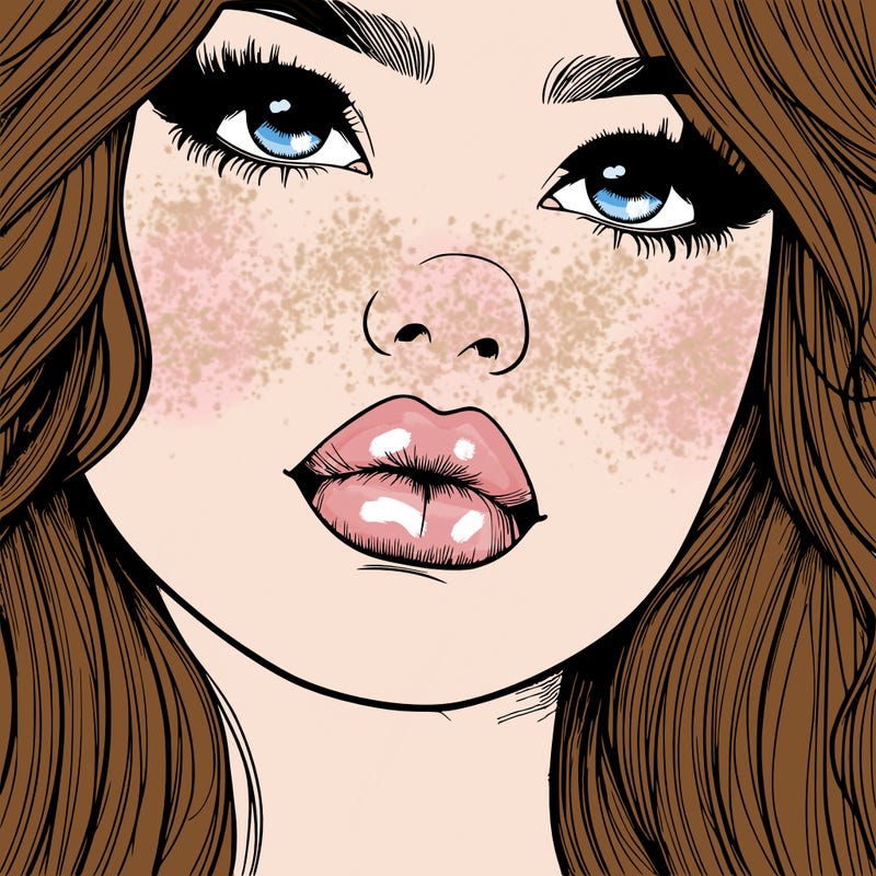 really realistic girl with lips