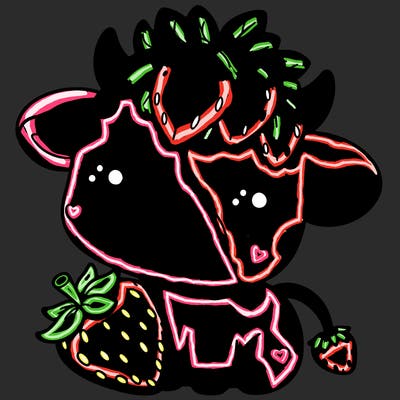 cute strawberry cow