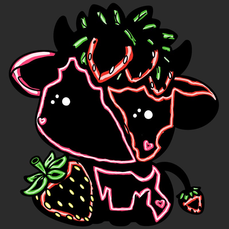 cute strawberry cow