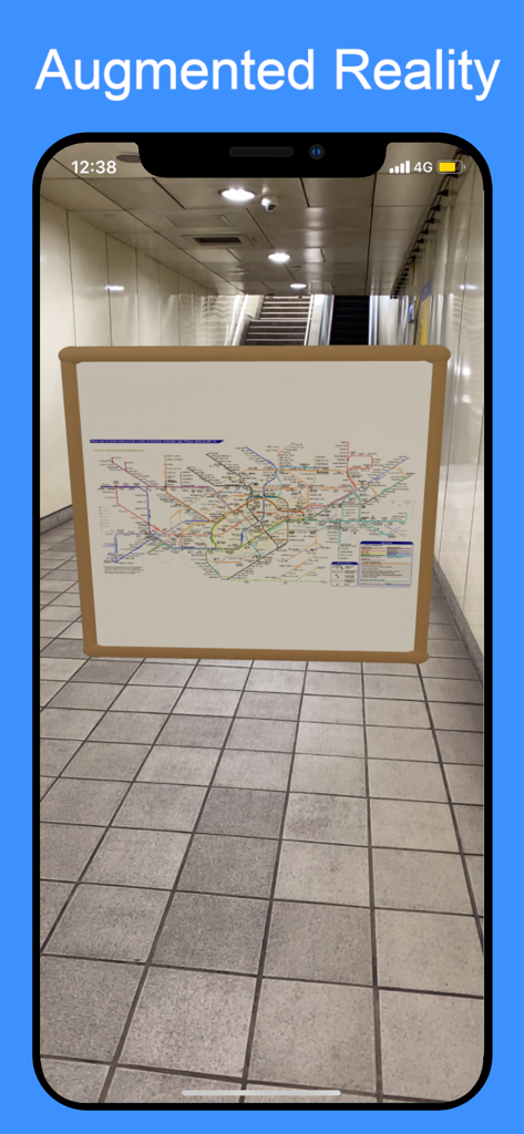Metro BR - Sao Paulo & Rio - Vista de realidad aumentada que muestra un mapa del metro dentro de una estación de metro