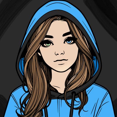 realistic girl with a hoodie