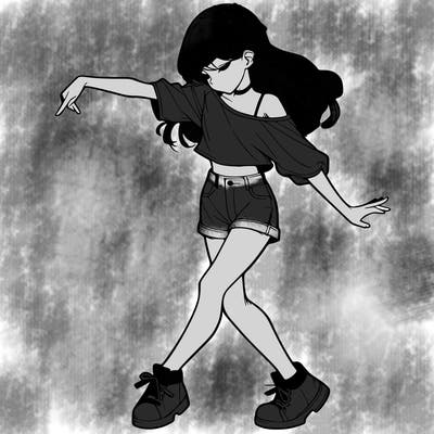 realistic girl danceing